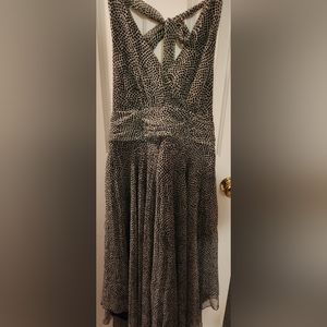 Halter dress. Black and white chiffon. Great for cruises.